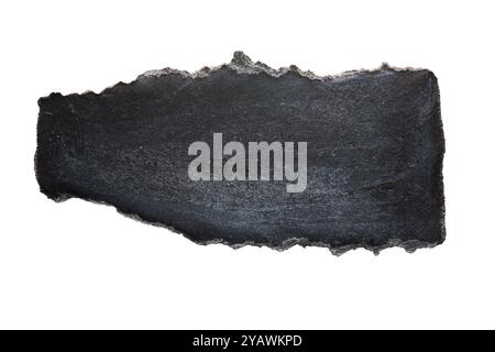 Torn black paper on white background with clipping path Stock Photo