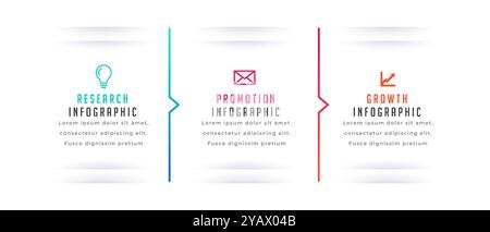 Three steps marketing process chart template for presentation Stock ...