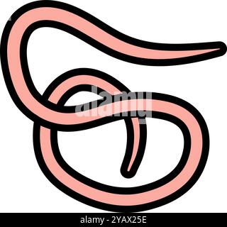 roundworm parasite color icon vector. roundworm parasite sign. isolated ...