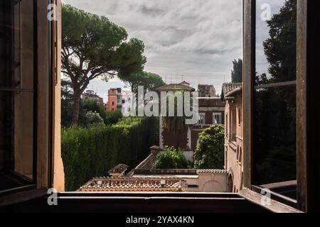 View from the window of a villa in Rome, Italy Stock Photo