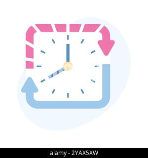 Visually perfect icon of deadline in flat design style Stock Vector