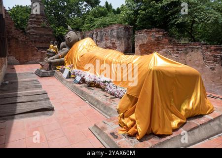 View of Wat Phutthaisawan temple in Ayutthaya, Thailand, Asia. Thai religious building and Buddhist shrine with statue of reclining Buddha Stock Photo