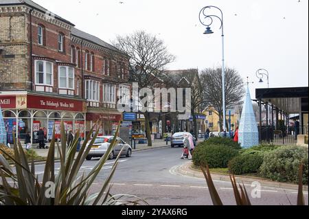 Town centre high street, St Annes on Sea, Lytham, Fylde Coast, north west England uk in 2003 Stock Photo