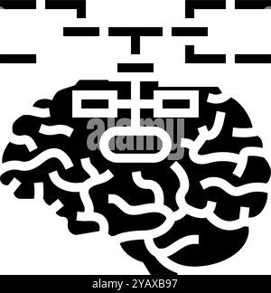 mind map brainstorm glyph icon vector. mind map brainstorm sign ...