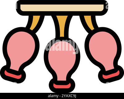 Cow milking machine icon in filled outline style, suitable for farm industry design Stock Vector