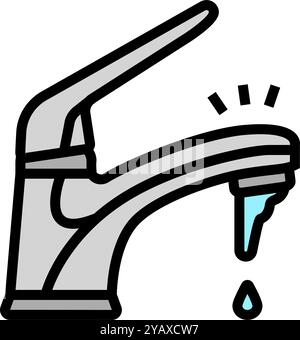 dripping faucet water saving line icon vector illustration Stock Vector ...