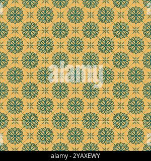 Decorative flower vintage patterns for floor tiles. talavera pattern Stock Vector