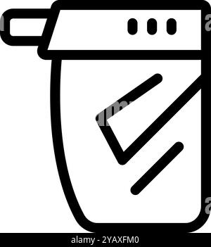 Electronic cigarette device for vaping using liquid icon vector. Outline electronic cigarette device for vaping using liquid sign. Isolated contour symbol illustration Stock Vector