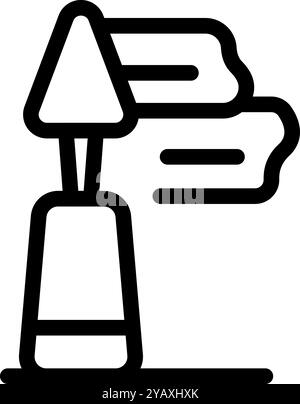 Simple vector of a windsock blowing in the wind, indicating the direction of the wind Stock Vector