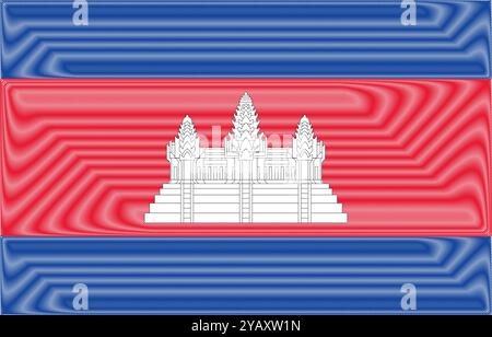 Cambodia Independence Day November 9. Scribble style Cambodia flag vector background. Poster, card, banner. Stock Vector