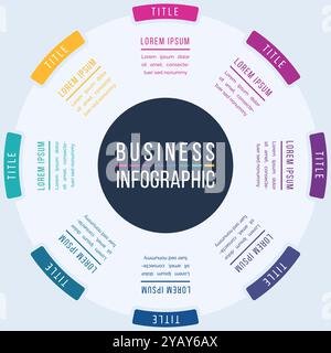 Business Infographic design 8 Steps, objects, elements or options infographics template for business information Stock Vector