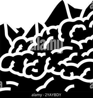 avalanche natural phenomena glyph icon vector. avalanche natural ...