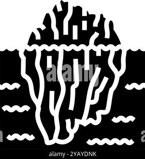 iceberg natural phenomena glyph icon vector. iceberg natural phenomena ...
