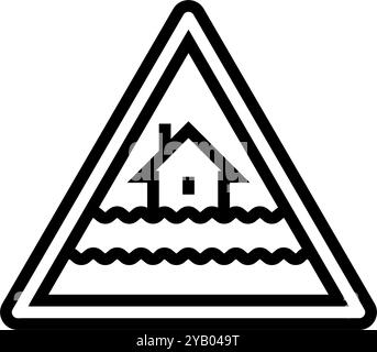 Flood evacuation icon. Outline Flood evacuation vector icon for web ...