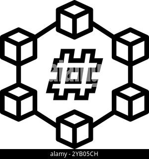 hash rate cryptocurrency mining line icon vector illustration Stock ...