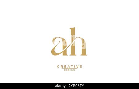 AH, HA, A, H, Abstract Letters Logo Monogram Stock Vector