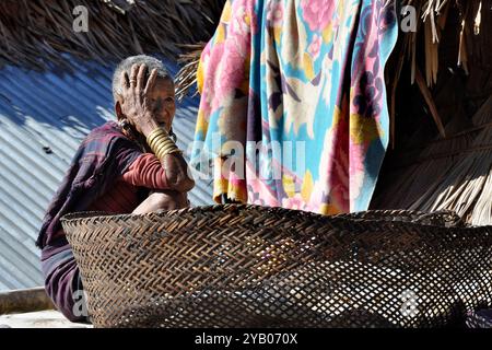 India, Arunachal Pradesh, Tirap region, Khonsa, Nocte tribe Stock Photo