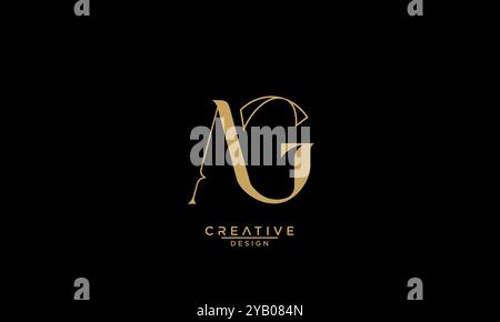 AG, GA, A, G, Abstract Letters Logo monogram Stock Vector
