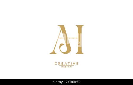 AH, HA, A, H, Abstract Letters Logo Monogram Stock Vector