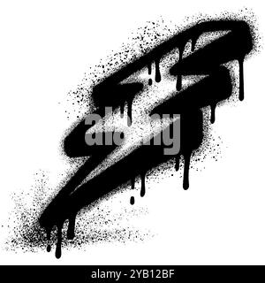 Spray Painted Graffiti thunderbolt Sprayed isolated with a white background. Stock Vector