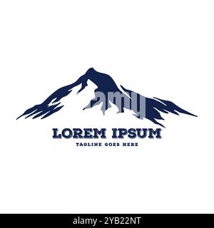 Minimalist Landscape Hills Mountain Peaks Vector logo design Vector Stock Vector