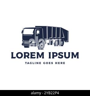 Vintage Retro Garbage Trash Truck Icon Illustration Logo Design Vector Stock Vector