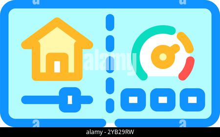 home monitor energy conservation color icon vector illustration Stock Vector