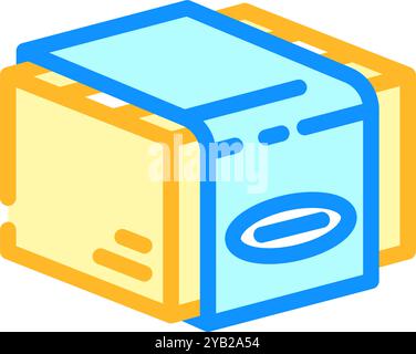 sleeve cardboard packaging line icon vector illustration Stock Vector ...