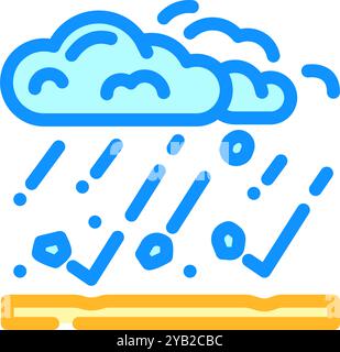 hailstorm natural phenomena line icon vector. hailstorm natural ...