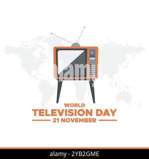 World Television Day on November 21, World Television Day illustration. Suitable for greeting card, poster and banner. Stock Vector