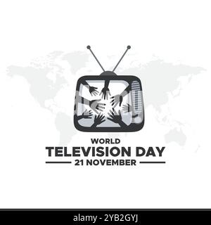 World Television Day on November 21, World Television Day illustration. Suitable for greeting card, poster and banner. Stock Vector