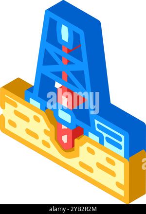 wellhead oil industry isometric icon vector. wellhead oil industry sign ...