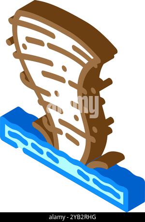 hurricane natural phenomena isometric icon vector. hurricane natural ...