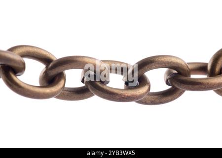 Brown metal chain isolated on white background Stock Photo