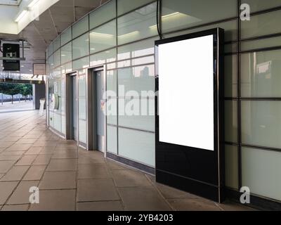 Empty digital billboard on the wall of a building in Central London Stock Photo