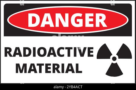 Danger radioactive material sign on a white background Stock Vector