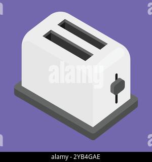 electric toaster vector icon. bread toaster illustration. kitchenware toaster Stock Vector