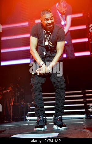 Dallas, USA. 11th Oct, 2024. Tyrese, Ginuwine, Tank (T.G.T.) performs during R&B Forever Tour at American Airline Center on October 11th 2024 in Dallas TX. (Photo by Yolanda Smith/Sipa USA) Credit: Sipa USA/Alamy Live News Stock Photo