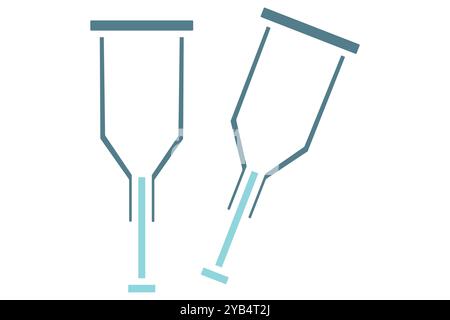 Crutches icon. solid icon style. icon related to medical. health elements vector illustration Stock Vector