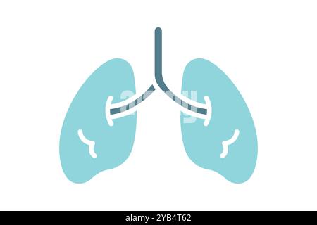 Lung icon. solid icon style. icon related to medical. health elements vector illustration Stock Vector