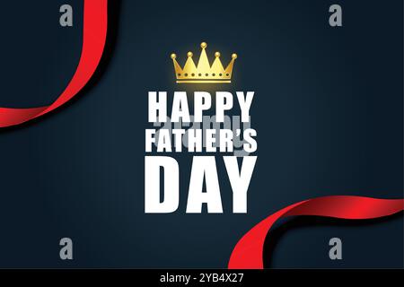 happy father's day ribbon style greeting design Stock Vector