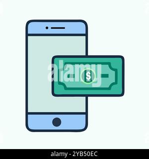 mobile payment Icon vector art image. Stock Vector