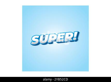 Super. Text effect design in colorful style with 3D look Stock Vector