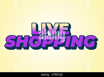 Live shopping. Text effect design with good colors and 3D style Stock Vector