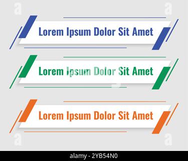 geometric lower third modern banner template design Stock Vector