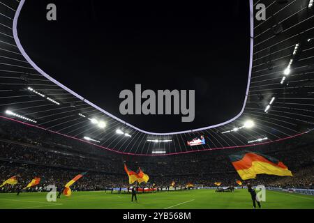 Overview, flag waving in front of the start of the match, German flags, flags, UEFA Nations League international match Germany vs. Netherlands, Allian Stock Photo
