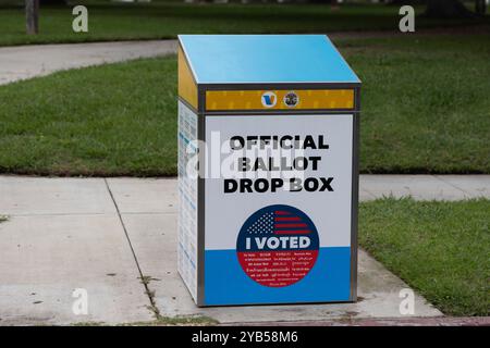 Los Angeles, USA. 16th Oct, 2024. Mail-in voting begins in Los Angeles County. Ballots can be dropped at special ballot drop boxes. 10/16/2024 Los Angeles, CA., USA (Photo by Ted Soqui/SIPA USA) Credit: Sipa USA/Alamy Live News Stock Photo