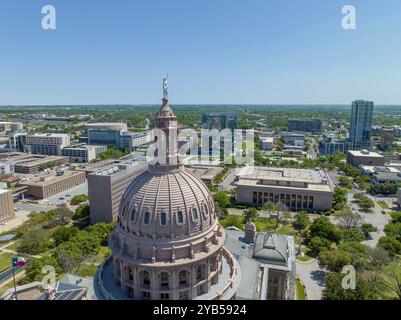 Aerial view of the Texas State Capitol Building In the city of Austin, Texas Stock Photo