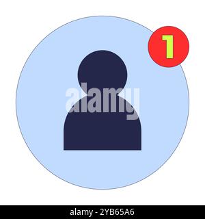 New follower notification 2D cartoon object Stock Vector