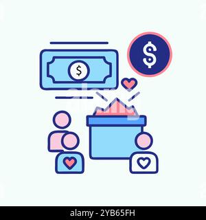 Fundraising Icon vector art image. Stock Vector